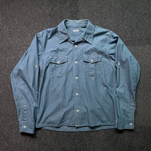 피그벨 오픈칼라 샴브레이 셔츠 2사이즈