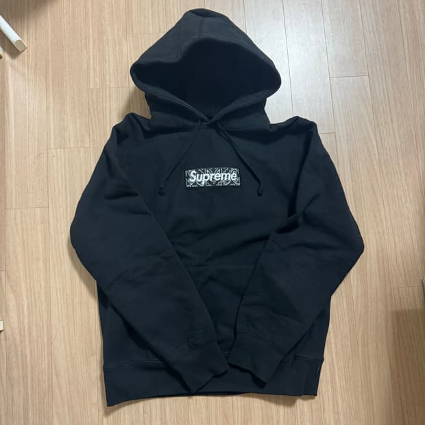 [s] 슈프림 박스로고 반다나 후드 블랙