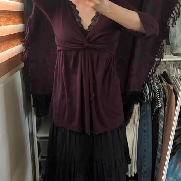 Burgendy twist dress