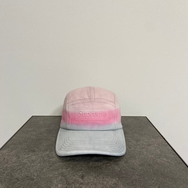 (OS) 슈프림 박스로고 캠프캡 모자 다이드 핑크