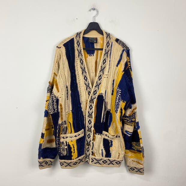 쿠지 COOGI 케이블 울 니트 가디건 S <273>