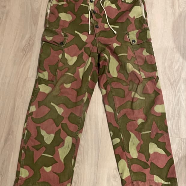 빈티지 핀란드군 m62 카모 카고 바지 