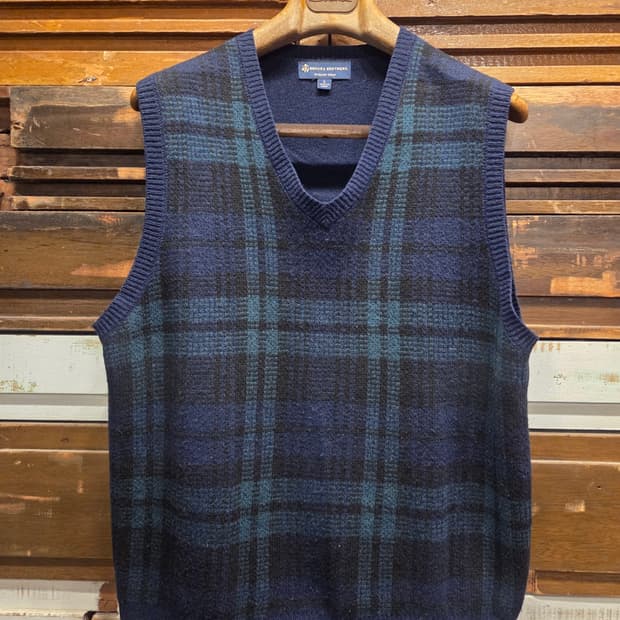 브룩스브라더스 블랙와치패턴 니트베스트