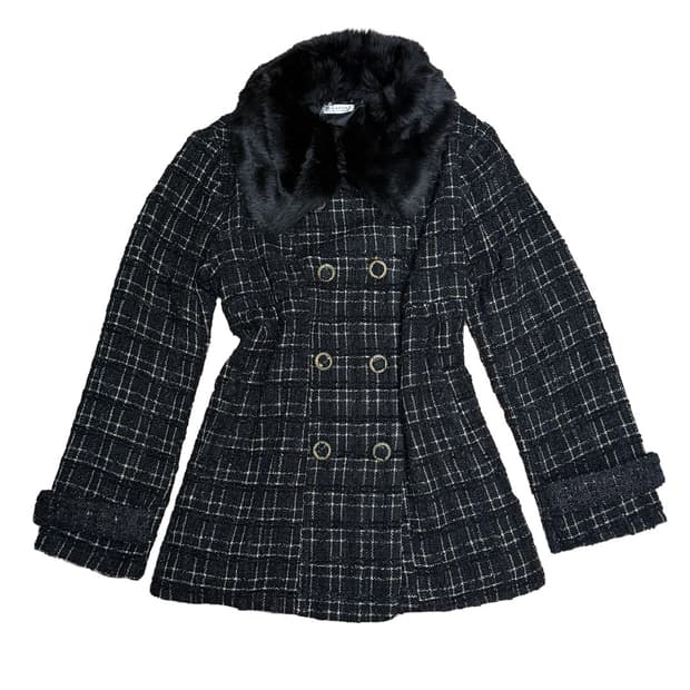 axes femme 블랙 트위드 코트