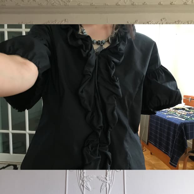 vintage frill zip-up