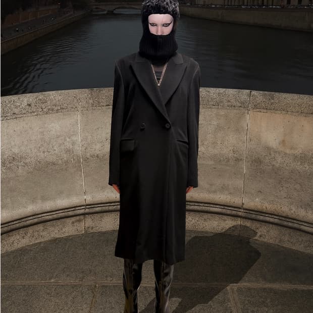 100% 캐시미어 코트 블랙