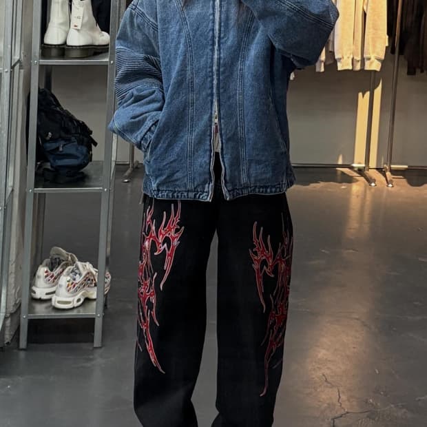 빈티지 데님 봄버재킷 A2194