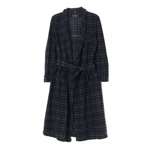 펜들턴 울 100% 체크 벨티드 로브 코트