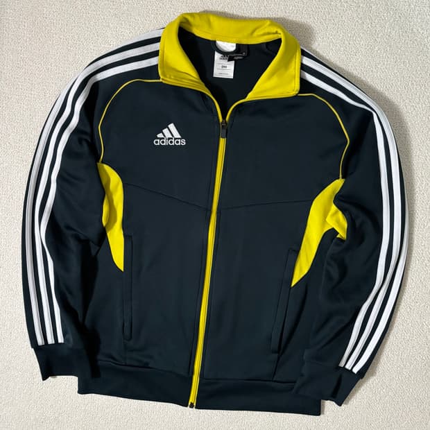 아디다스 네이비 네온 포인트 스몰로고 져지