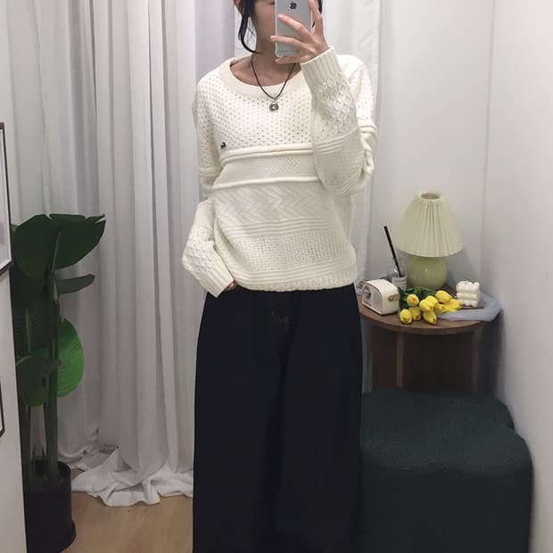 여성 라코스테 니트 스웨터 100