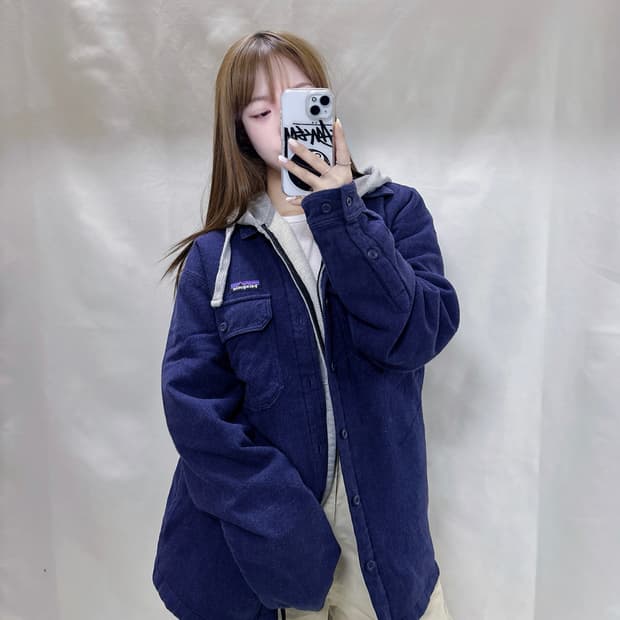 파타고니아 네이비 누빔 셔츠자켓 