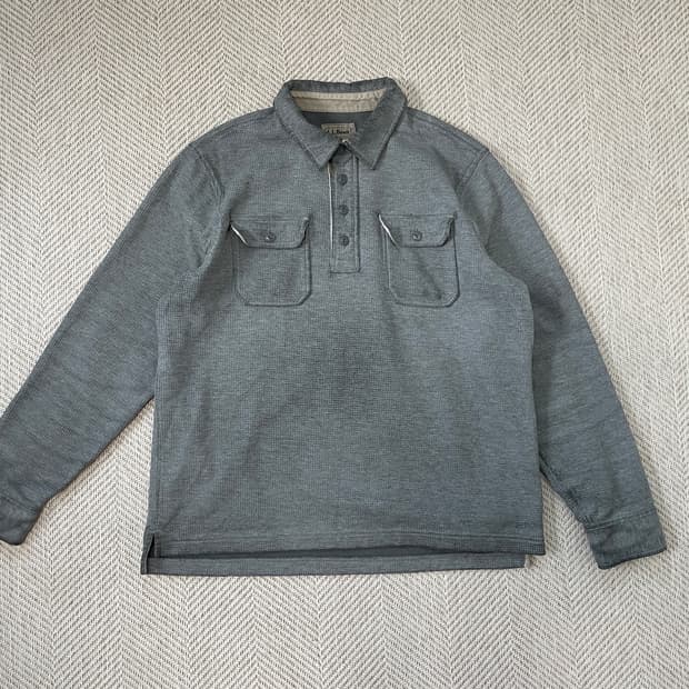 Llbean 엘엘빈 안감 플리스 카라 와플 긴팔티