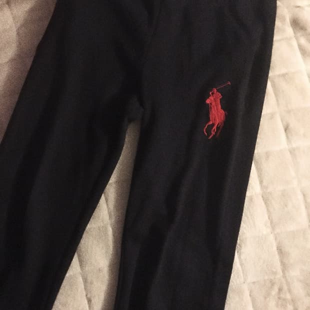 핀터깔 빈티지 폴로 빅로고 로우라이즈 스웨드팬츠 츄바