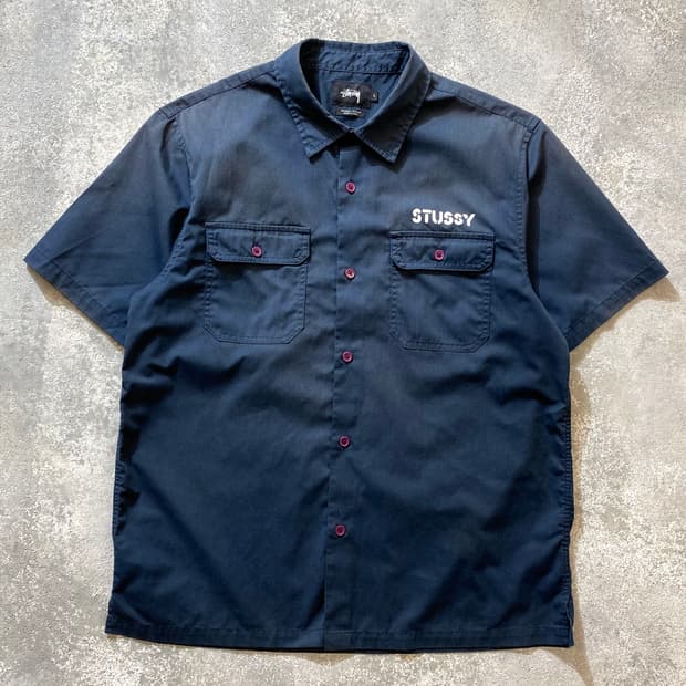 [L] Stussy 스투시 썬 페이드 빈티지 밀리터리 반팔셔츠