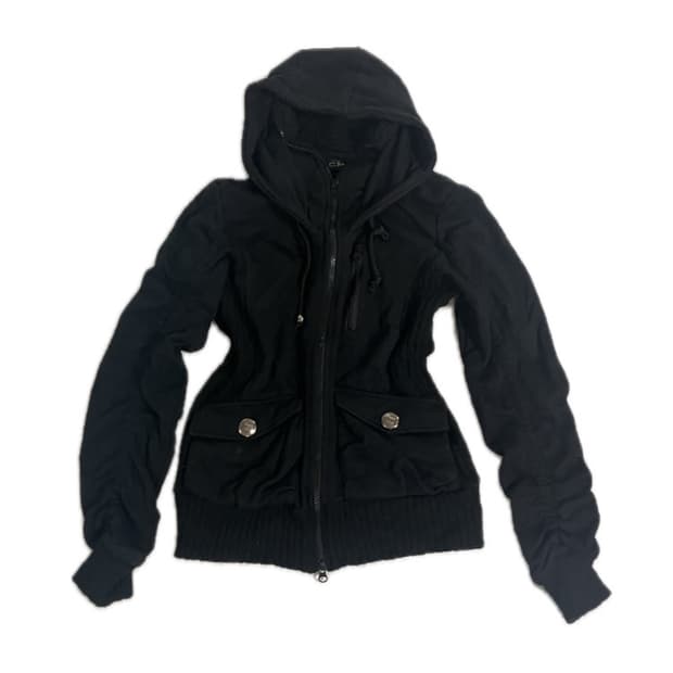 y2k 블랙 후드 집업