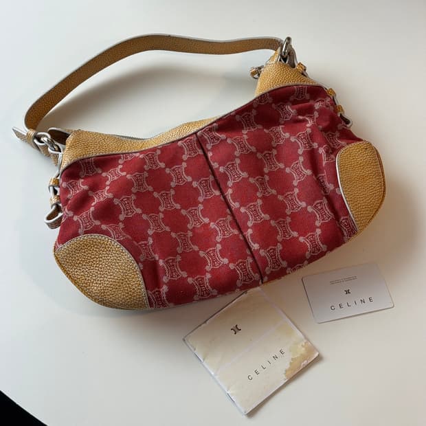 셀린느 트리옹프 자카드 호보백 숄더백 (OS)