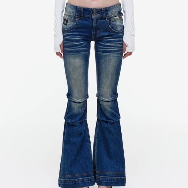 STUNNER FLARE DENIM PANTS M/BLUE
