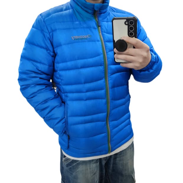 95) 디스커버리 구스다운 경량패딩 블루