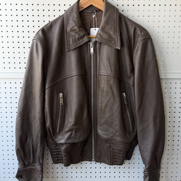 르메르 20S/S 지퍼 레더 블루종