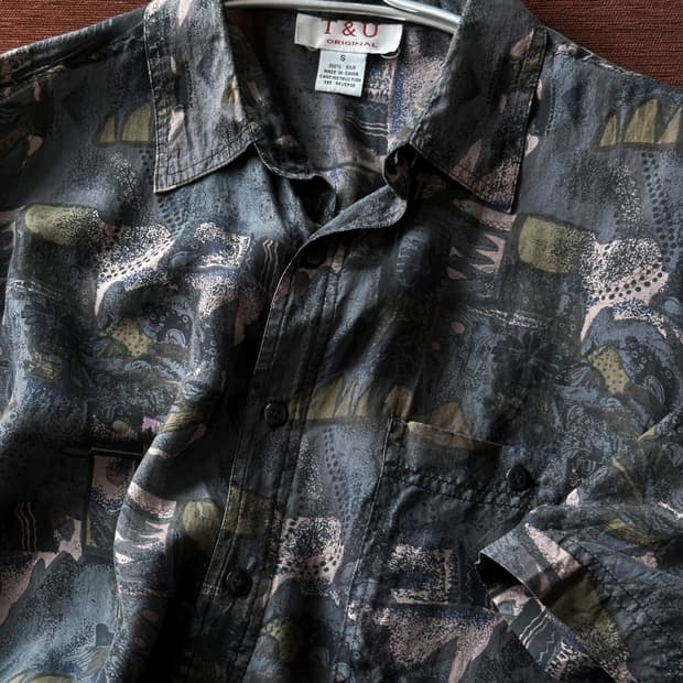 100% silk design patterned blouse shirt