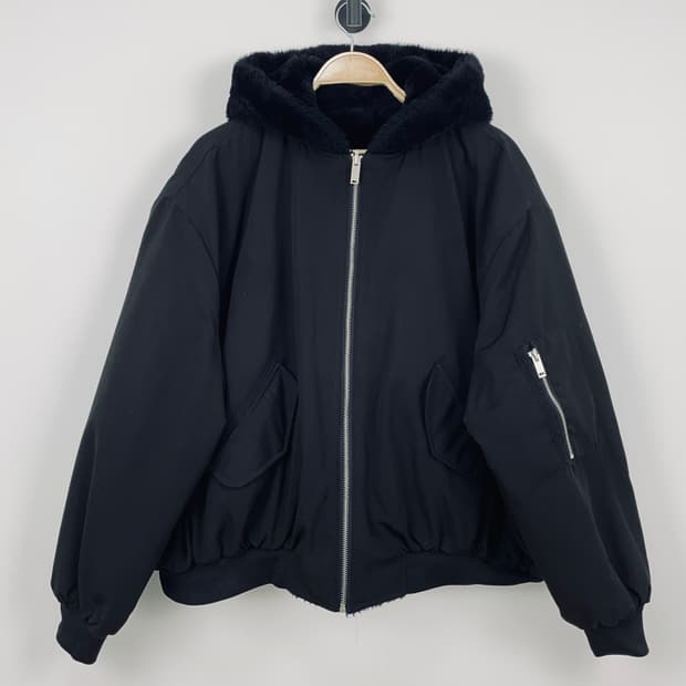 Magenta Studio 리버시블 블랙 퍼 후드 자켓