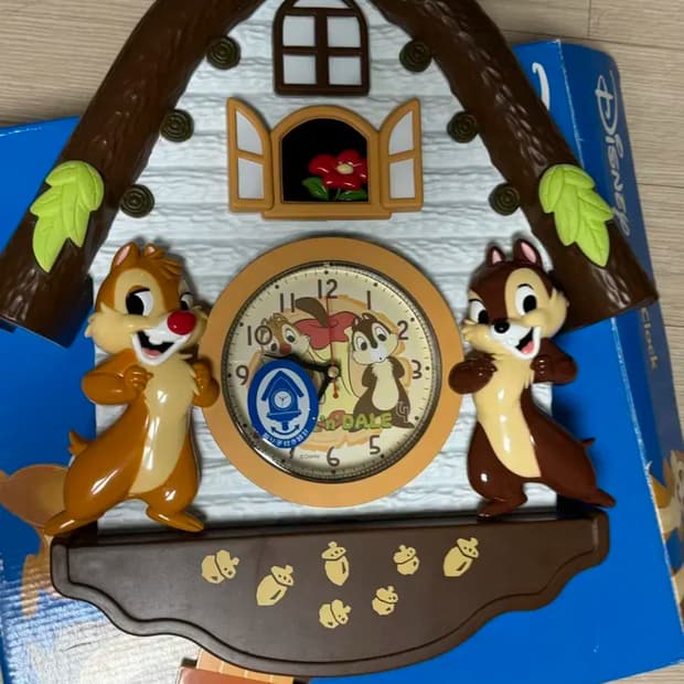 (레어) 디즈니 칩앤데일 벽시계 벽결이 시계