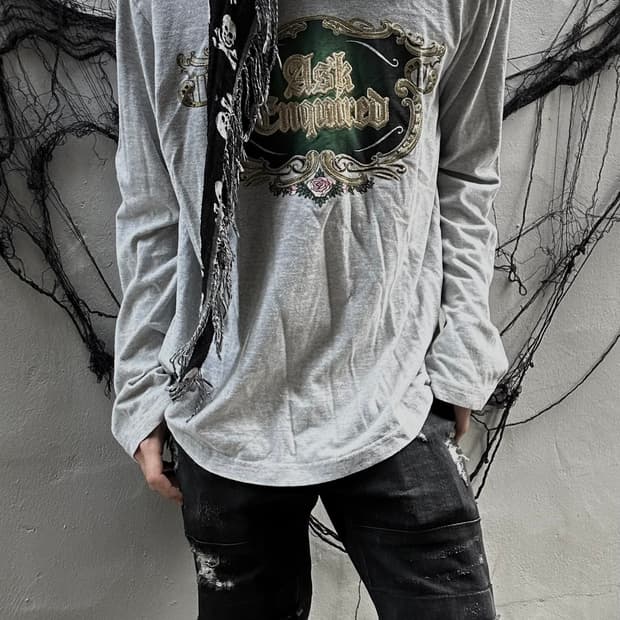 VTG 00s ASK Y2K 그레이 롱슬리브