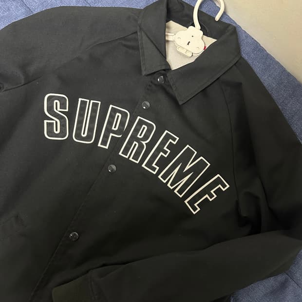 15fw 슈프림 아크 로고 코치 자켓 블랙 M