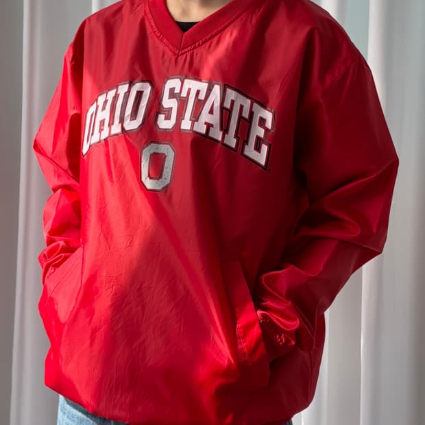 [S-M]레드오크 오하이오 스테이트 웜업 바람막이 