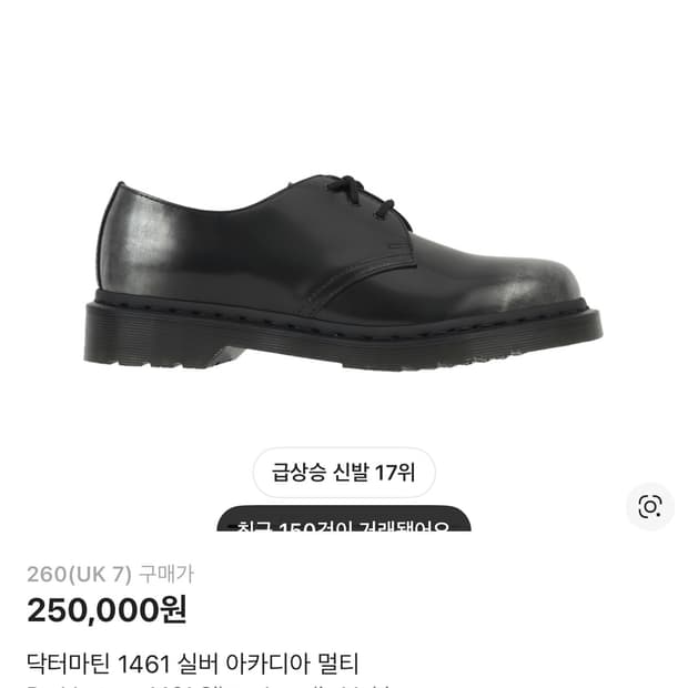 닥터마틴 1461 실버 아카디아 260