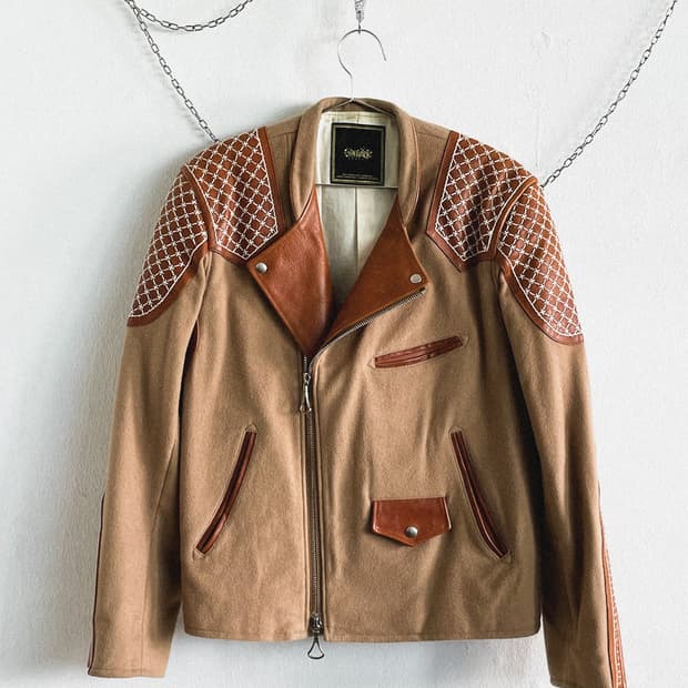 사스콰치패브릭스 사시코 레더패치 울 라이더 자켓