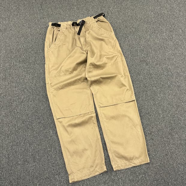 XL) 콜롬비아 베이지 더블니 코튼팬츠