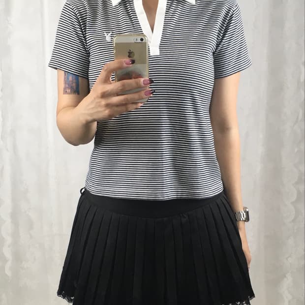 PLAY BOY bunny logo stripe top