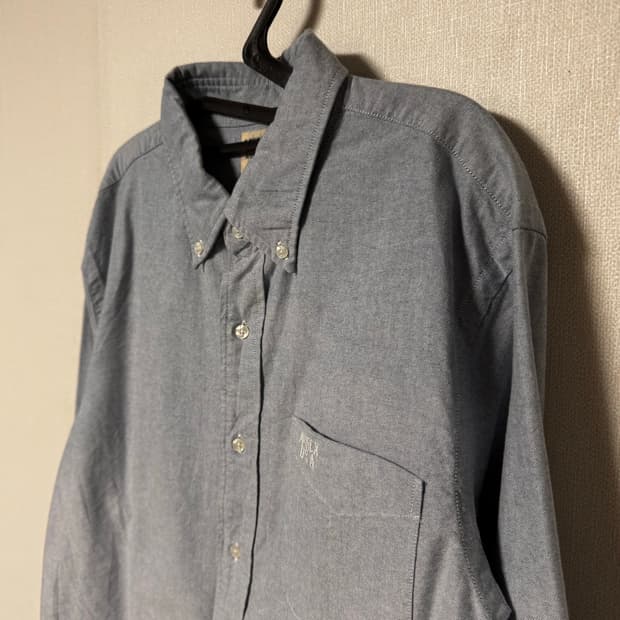 아비렉스 스몰 자수 블루 셔츠