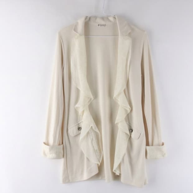 axes femme 아이보리 레이스 가디건 M