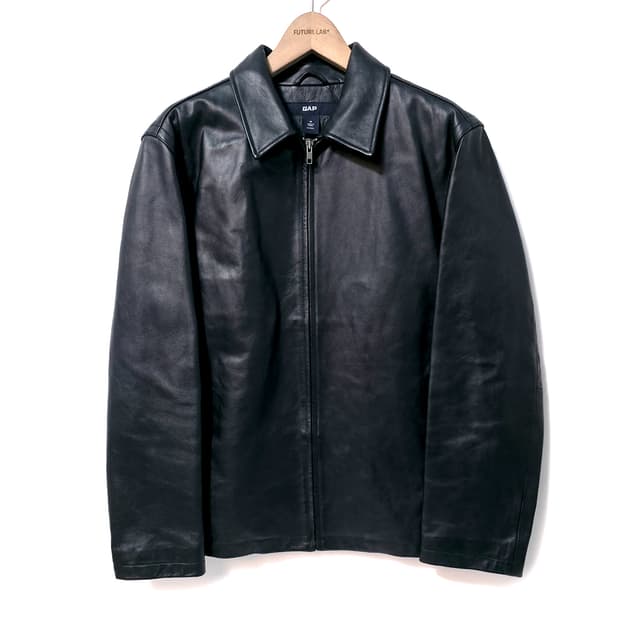 [M] 올드 갭 싱글레더 자켓 블랙 00s