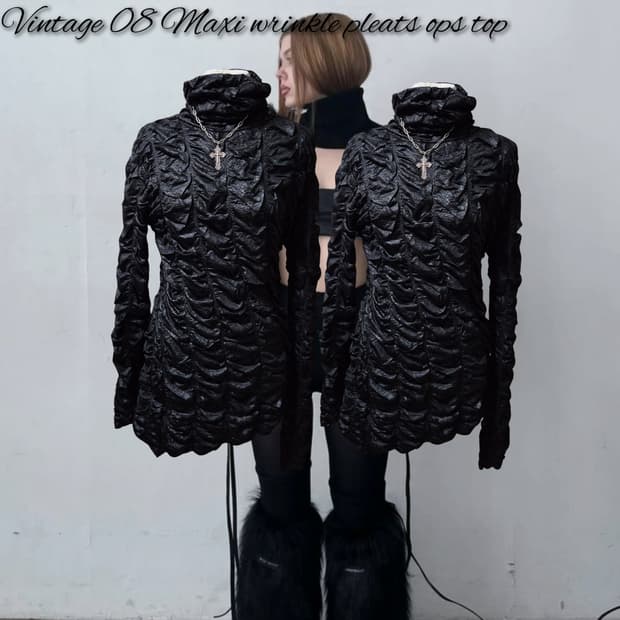 Vintage 08 Maxi wrinkle pleats ops top