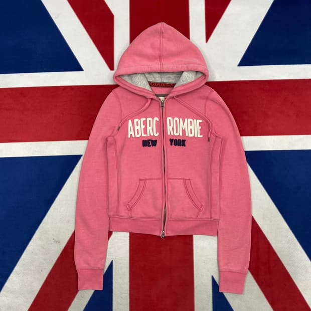 아베크롬비 핑크 후드집업 여성M 