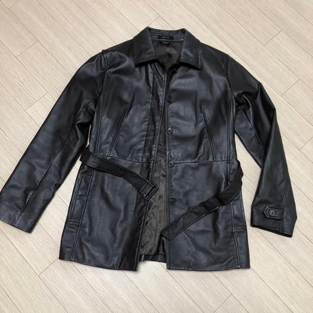 L 히든버튼 돼지가죽 자켓 벨트포함