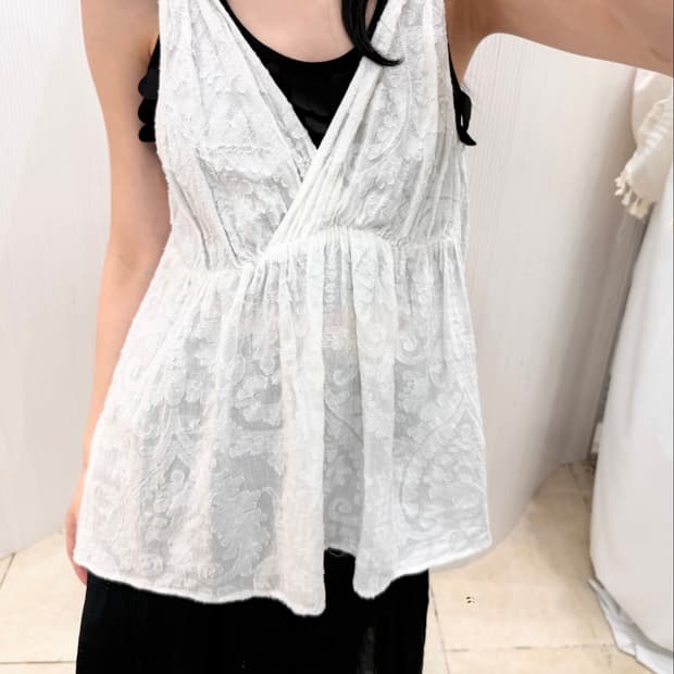 ivory lace babydoll tank