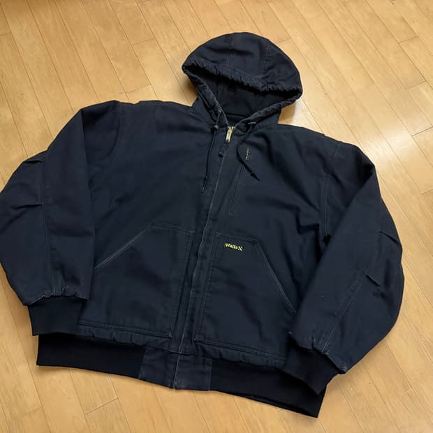 [Walls] 블랙 캔버스 후드 워크 자켓 (칼하트 엑티브맛)