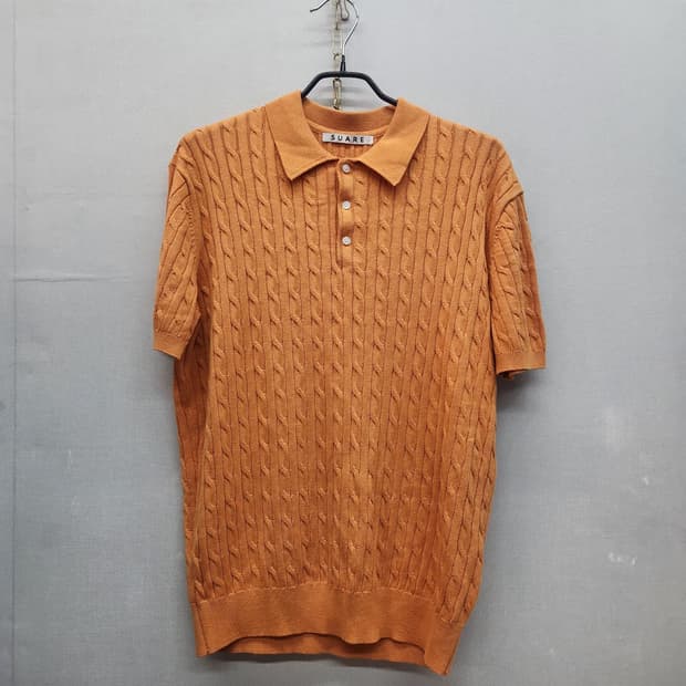 수아레 케이블 반팔 카라 니트 M(L~XL)