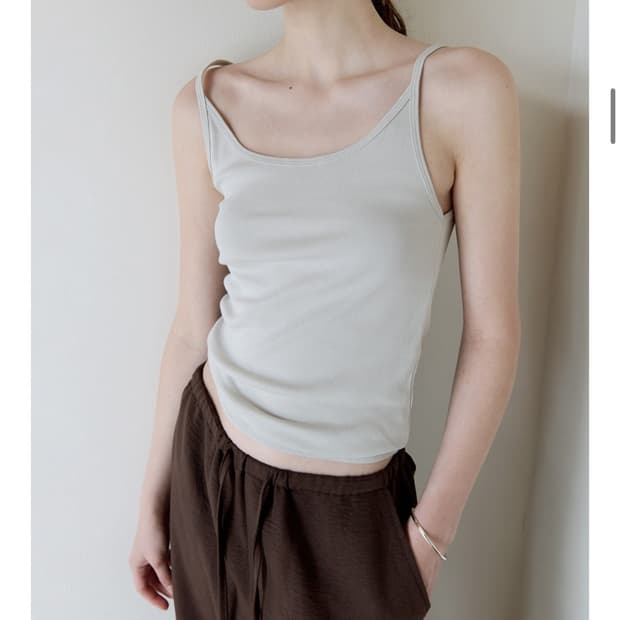 오브베이지 ESSENTIAL COTTON SLEEVELESS 포그그레이
