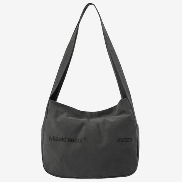 미세키서울 코튼 빅 크로스백 차콜
