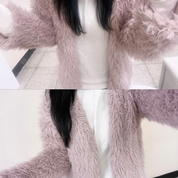 딸기우유 핑크 퍼자켓