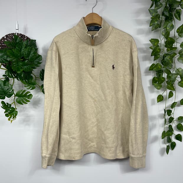 [폴로] 랄프로렌 하프집업 맨투맨 베이지 (XL)