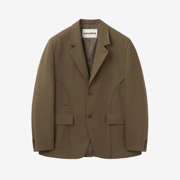 (L) 인사일런스 커브드 라인 울 블레이저 MOCHA