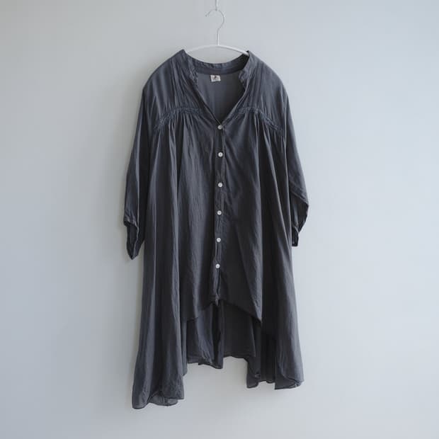 Charcoal Flowy V-Neck Blouse
