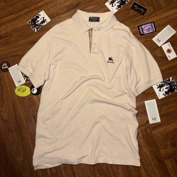 90s Burberrys made in usa polo shirt