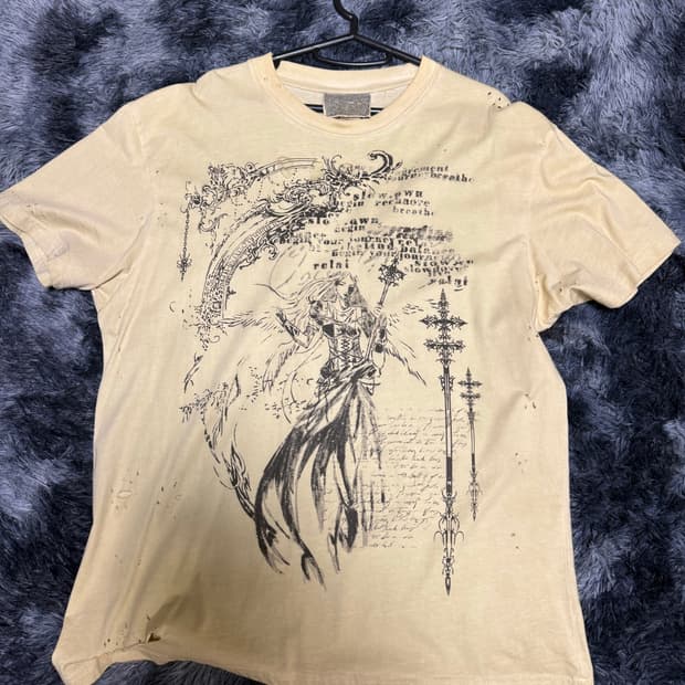 Vkei 무드 리페어 데미지 티셔츠